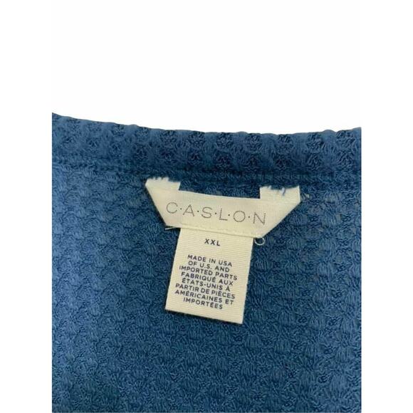 C.A.S.L.O.N Blue Ensign Waffle Knit V-Neck Sweater Top Size XXL - Picture 2 of 5